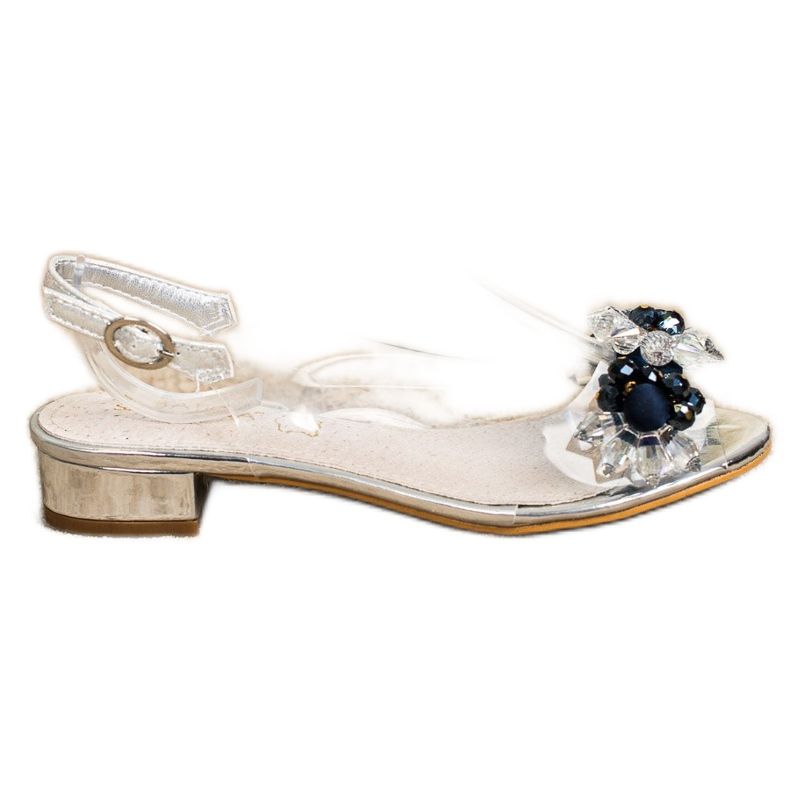 Sabatina Transparente Sandalen mit Kristallen silber-