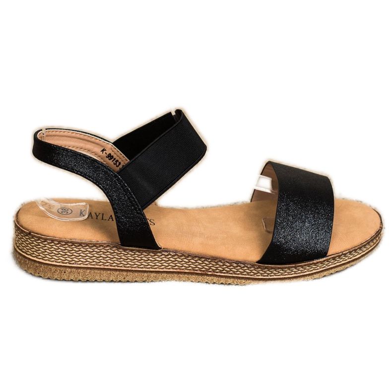 Kayla Schwarze Sandalen zum Hineinschlüpfen