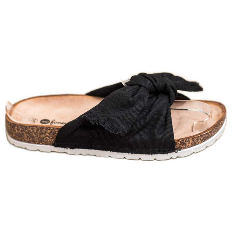 Forever Folie Bequeme Textilhausschuhe schwarz