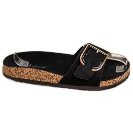 Anesia Paris Lässige Hausschuhe aus Wildleder schwarz