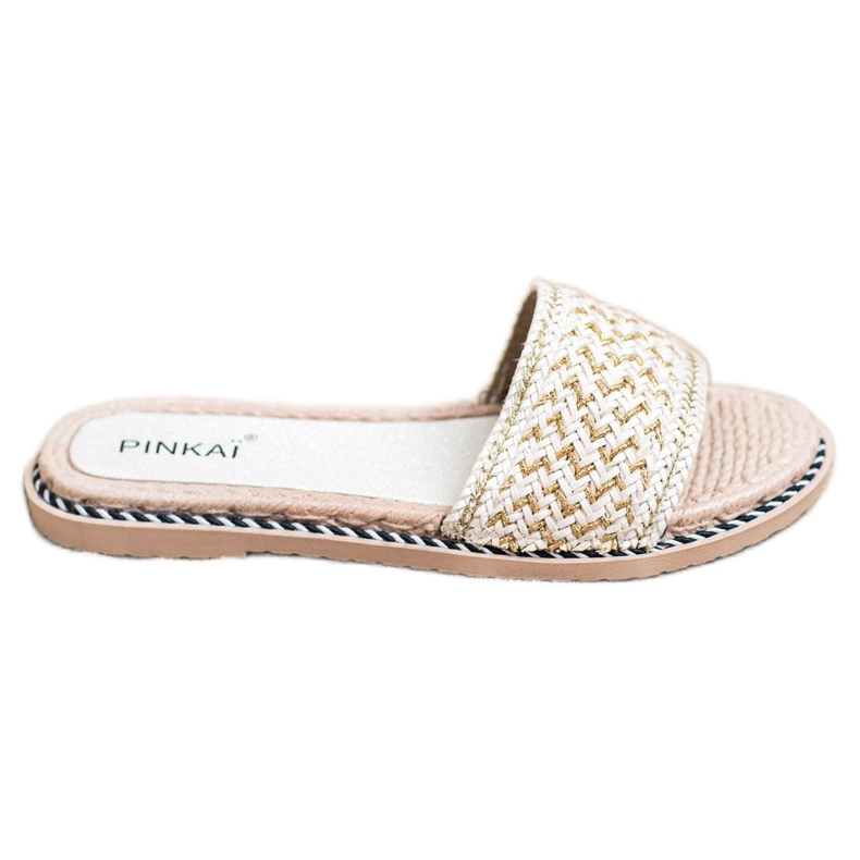 SHELOVET Lässige geflochtene Hausschuhe weiß