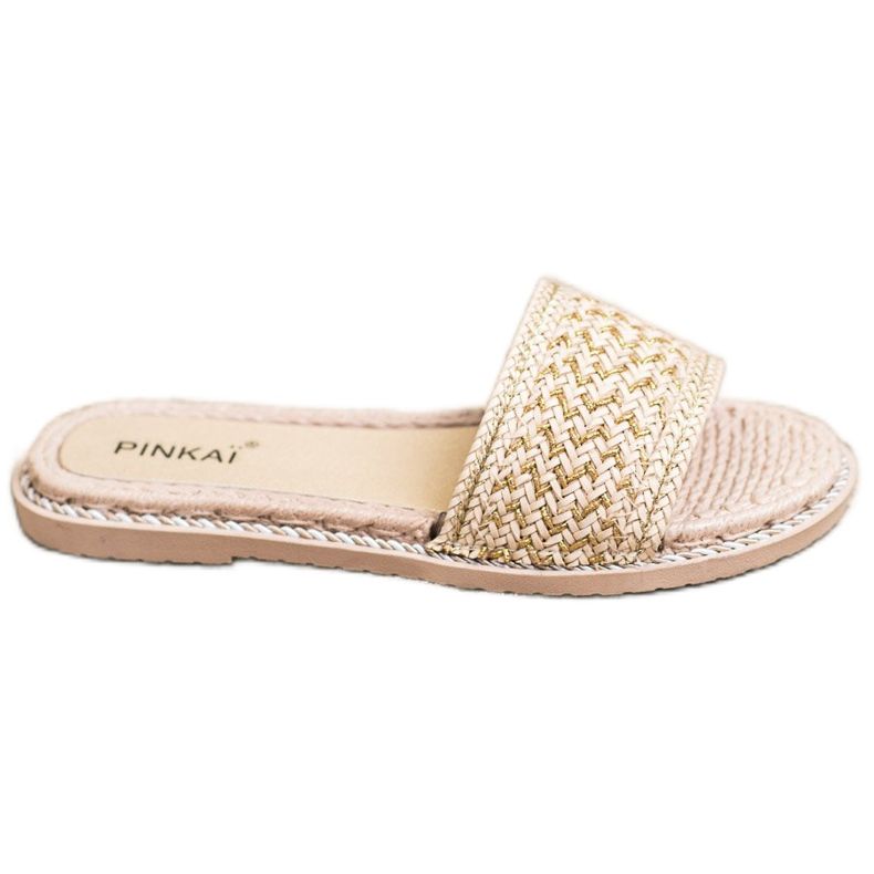 SHELOVET Lässige geflochtene Hausschuhe beige