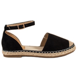 Kayla Schwarze Espadrilles mit Schnalle