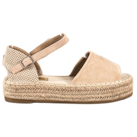 Bestelle Espadrilles mit offener Zehenpartie beige