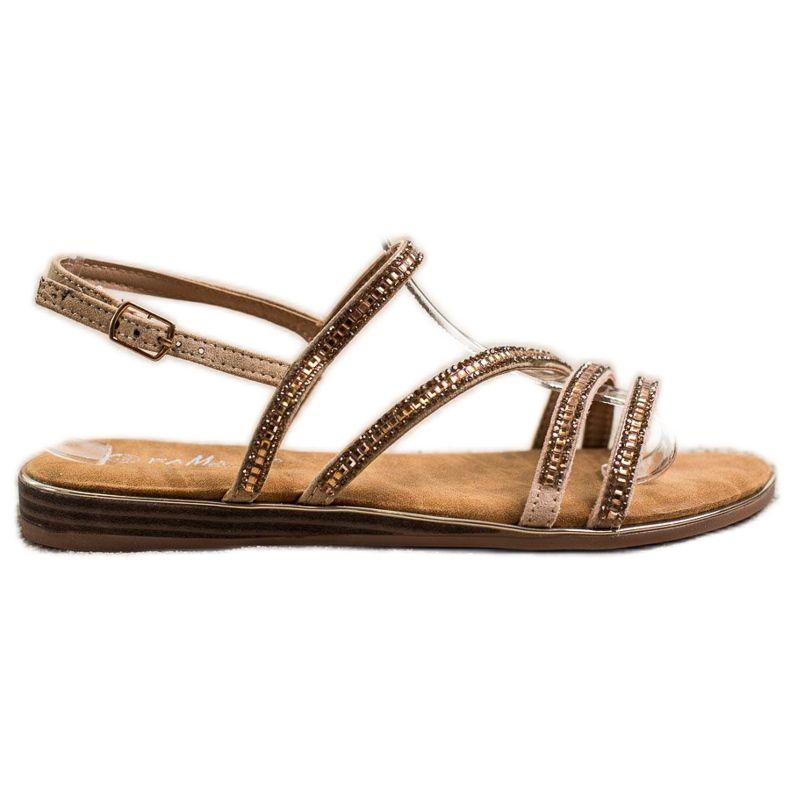 Fama Elegante flache Sandalen golden