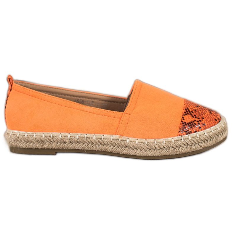 Bestelle Espadrilles mit Einsätzen in Schlangenoptik orange