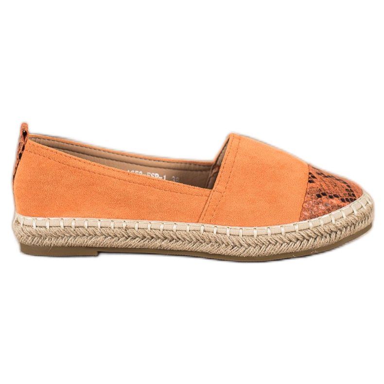 Bestelle Espadrilles mit Einsätzen in Schlangenoptik orange