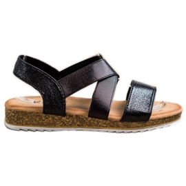 Kayla Slip-on-Sandalen mit Gummizug schwarz