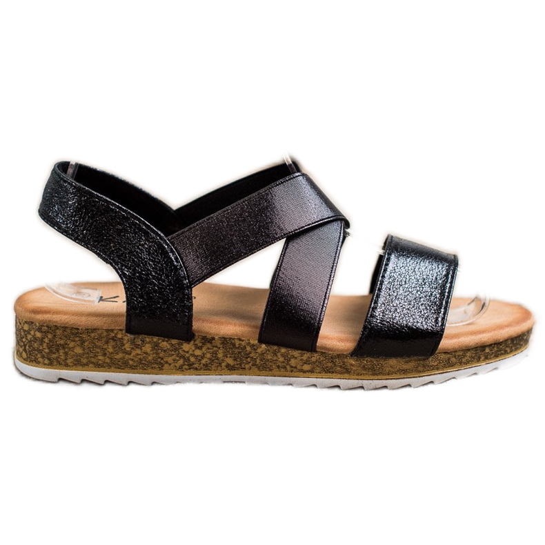 Kayla Slip-on-Sandalen mit Gummizug schwarz
