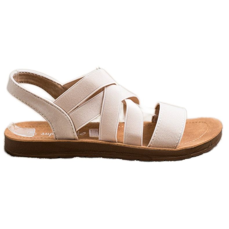 Super Mode Slip-on-Sandalen mit Riemen beige