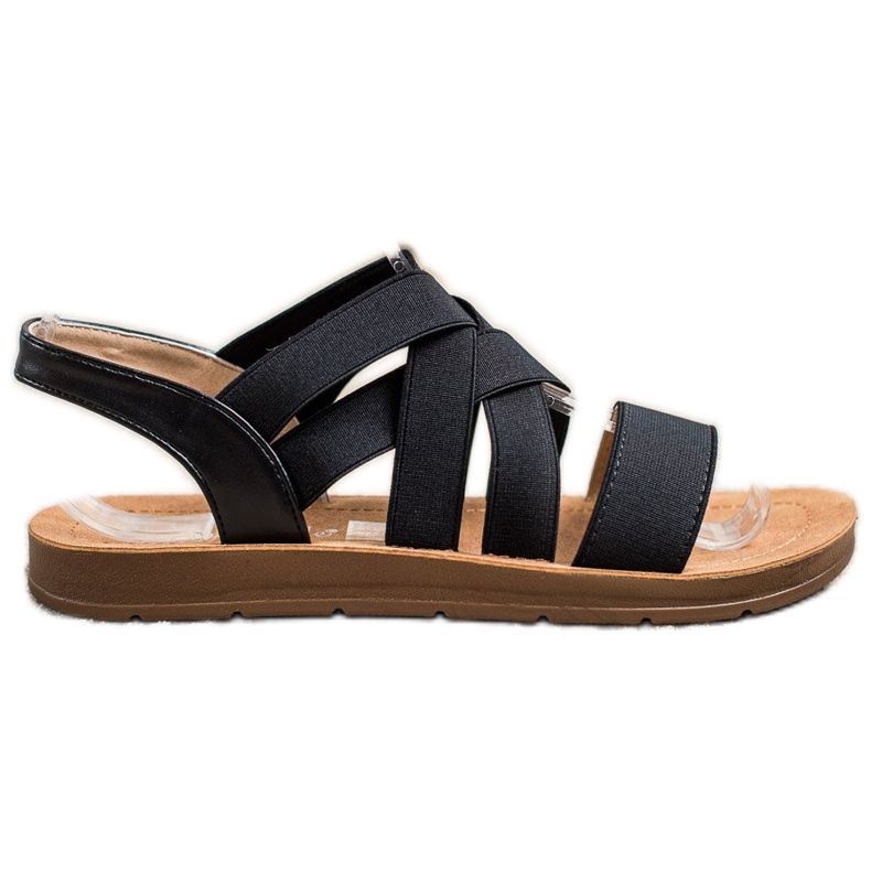 Super Mode Slip-on-Sandalen mit Riemen schwarz