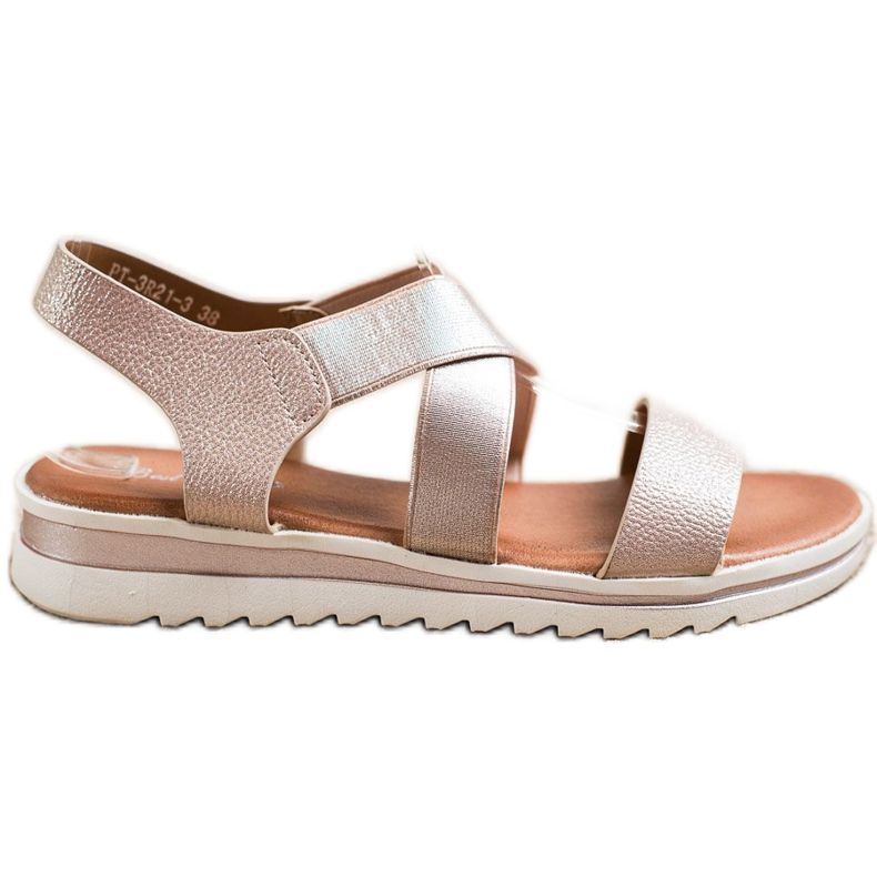 Best Shoes Slip-on-Sandalen mit Glitzer golden
