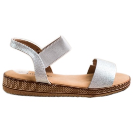 Kayla Silberne Slip-On-Sandalen