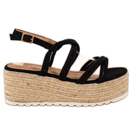 Seastar Espadrilles auf Keilsandalen schwarz