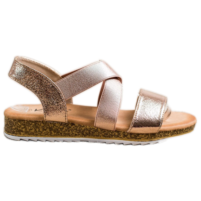 Kayla Slip-on-Sandalen mit Gummizug golden