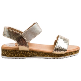 Kayla Sandalen aus glänzendem Öko-Leder golden