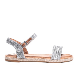 Silberne Damensandalen von Baleria beige