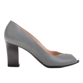 Marco Shoes Pumps marineblaues Leder + weiß