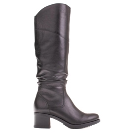 Marco Shoes Marco Damen Lederstiefel schwarz