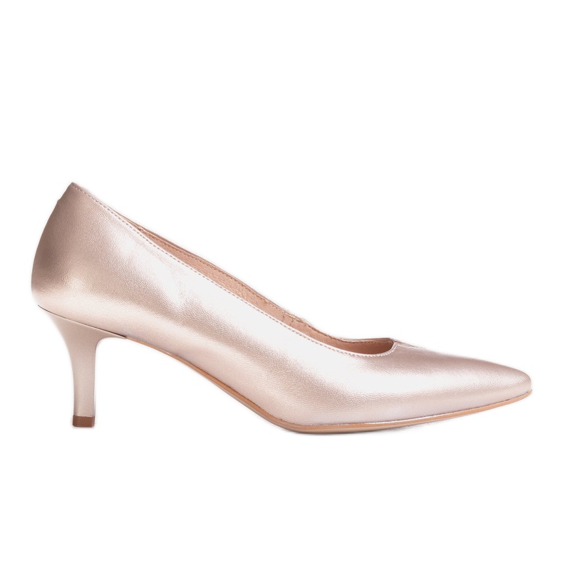 Marco Shoes Bequeme und klassische 1039P Platin Stilettos mit niedrigen Absätzen golden