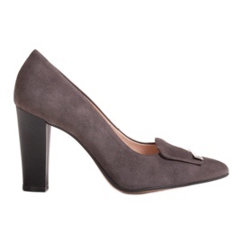 Marco Shoes 1008P braune Velours-Pumps mit Verzierung
