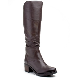 Marco Shoes Dunkelbrauner Cossack aus geknittertem Leder