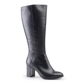 Marco Shoes Marco Stiefel schwarz genarbtes Leder