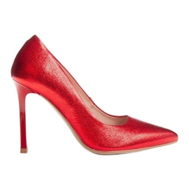 Marco Shoes Rote hochhackige rote Stilettos aus echtem Leder