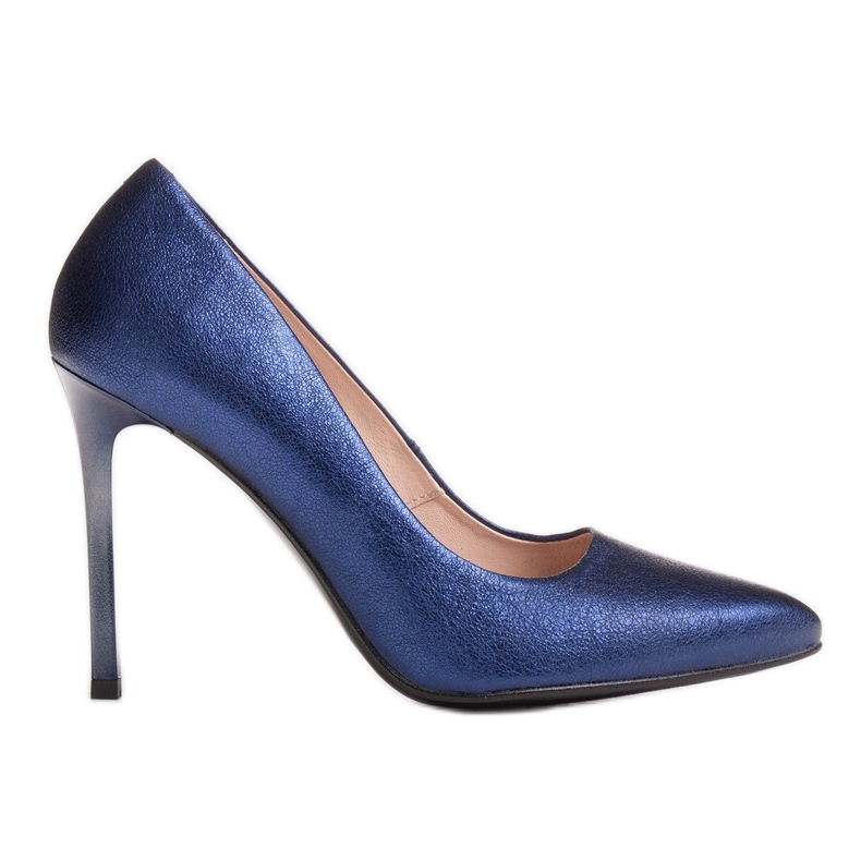 Marco Shoes Marineblaue hochhackige Stilettos aus echtem Leder
