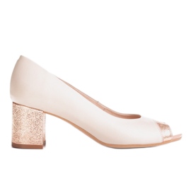 Marco Shoes Beige 1093P Pumps mit dekorativem Absatz