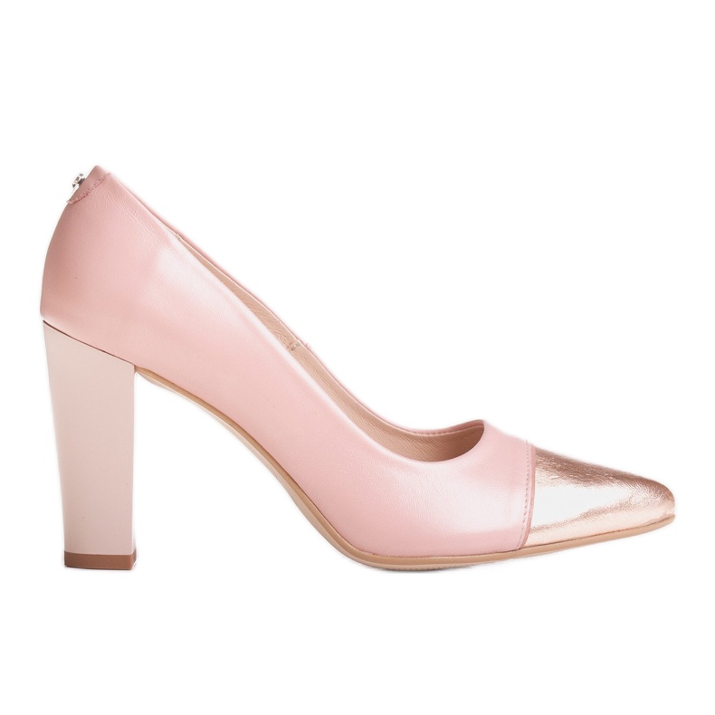 Marco Shoes Rosa Marco Pumps mit goldener Spitze