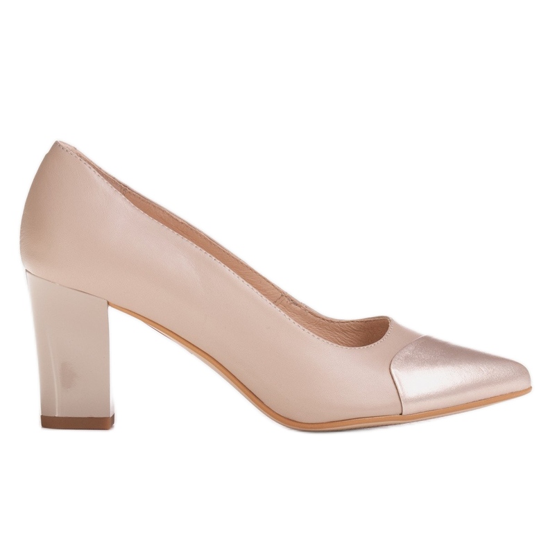 Marco Shoes Beige 1180P Pumps mit platinfarbener Zehenpartie