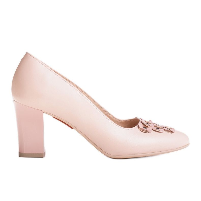 Marco Shoes Pinke 1120P Pumps mit floralem Ornament rosa