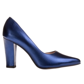 Marco Shoes Marineblaue Schuhe mit offener Seite