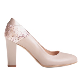 Marco Shoes Beige 1154P Pumps mit Reptilienmotiv