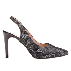 Marco Shoes Schwarze Sandalen 0245P mit Schlangenmotiv