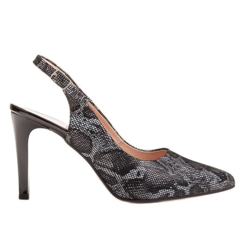 Marco Shoes Schwarze Sandalen 0245P mit Schlangenmotiv