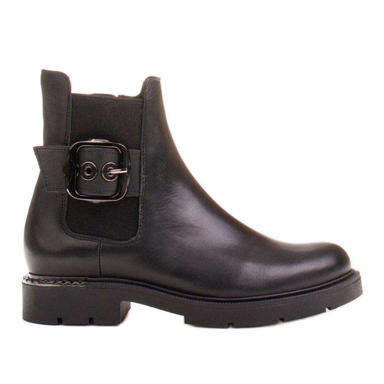 Marco Shoes Marco Damen Chelsea Boots mit Schnalle und Gummi schwarz