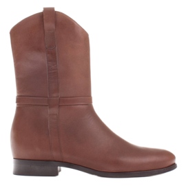 Marco Shoes Marco Stiefel mit niedrigem Absatz aus zartem Naturleder braun