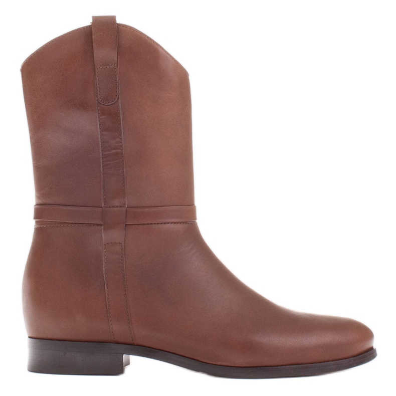 Marco Shoes Marco Stiefel mit niedrigem Absatz aus zartem Naturleder braun