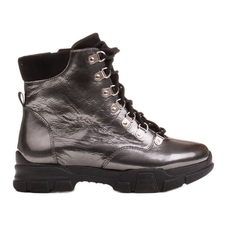 Marco Shoes 1349B Marco Leder-Sportstiefel grau