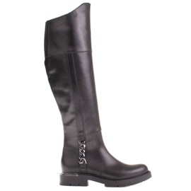Marco Shoes Hohe Stiefel mit Gummi und Kette schwarz