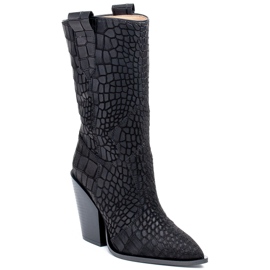 Marco Shoes Marco Boots 1408K Cowboystiefel mit Tiermotiv schwarz