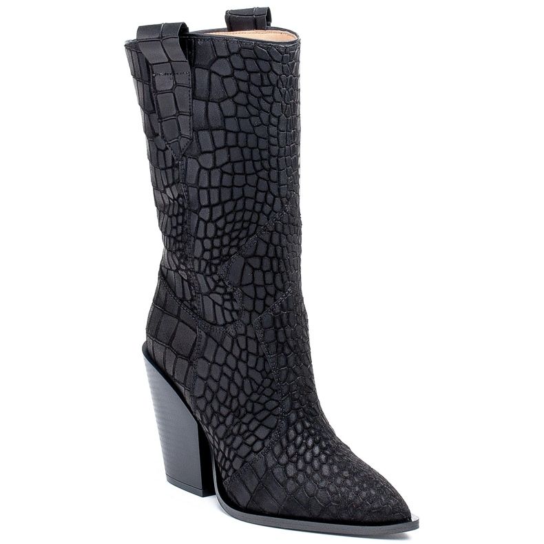 Marco Shoes Marco Boots 1408K Cowboystiefel mit Tiermotiv schwarz