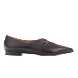 Marco Shoes Schlanke schwarze Damenballerinas 1332P mit Riemen