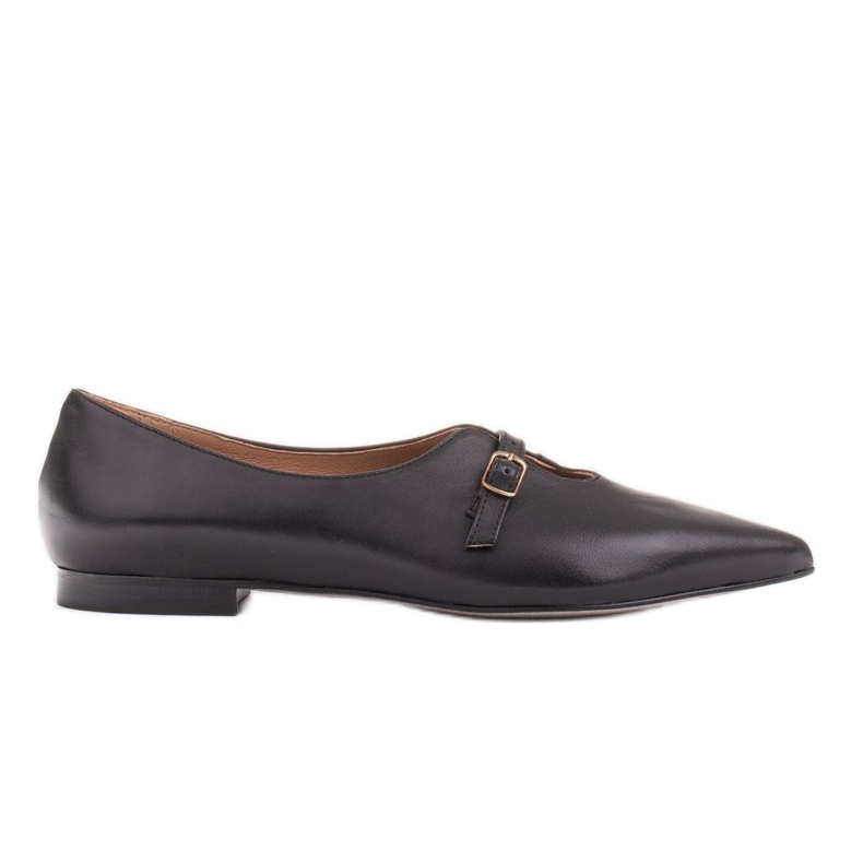 Marco Shoes Schlanke schwarze Damenballerinas 1332P mit Riemen