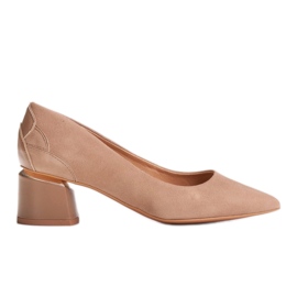 Marco Shoes Beige Wildlederpumps mit Blumenmuster