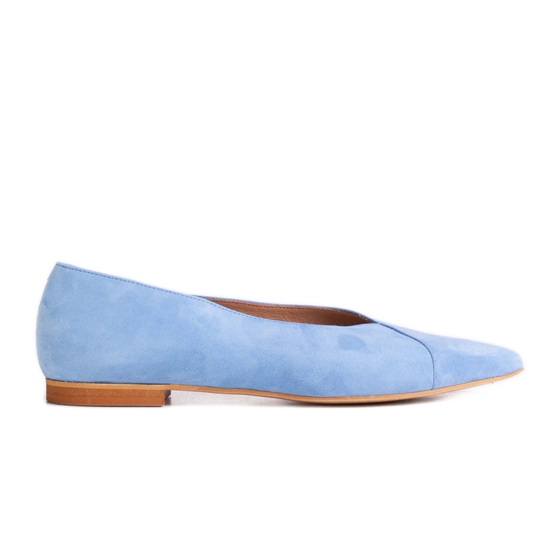 Marco Shoes Blaue Ballerinas aus natürlichem Wildleder