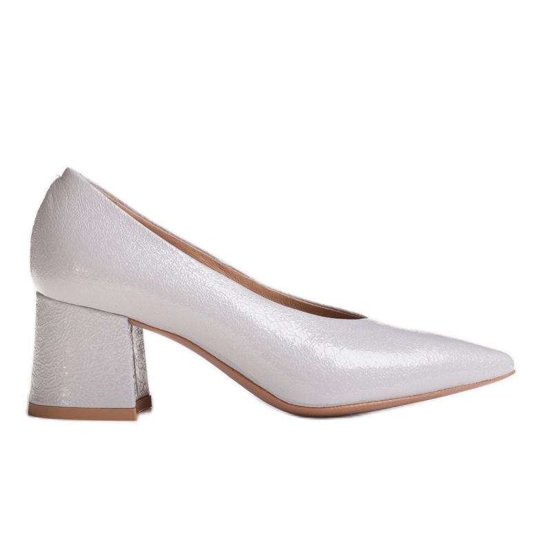 Marco Shoes Elegante Pumps für Damen aus taubenfarbenem Lack grau