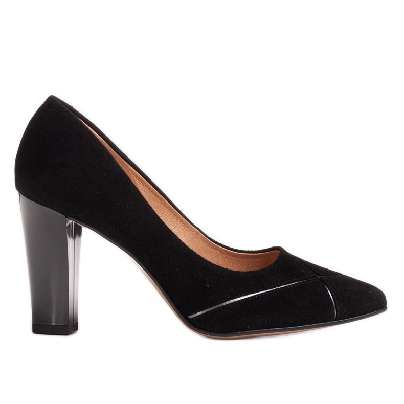 Marco Shoes Schwarze Wildlederpumps mit Muster